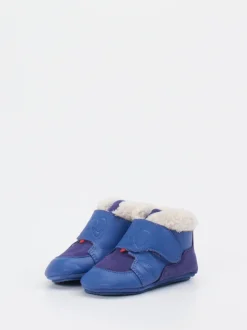 Affenzahn – Krabbelschuh aus Kalbleder Kornblumenblau