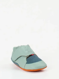 Affenzahn – Krabbelschuhe aus Kalbleder salbeigrün