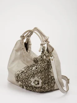 Alchimia – Hobo Bag aus Leder mit Floraldetails