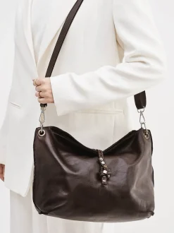 Alchimia – Schultertasche aus Kalbleder Dunkelbraun
