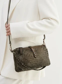 Alchimia – Schultertasche aus Kalbleder in Olivgrün
