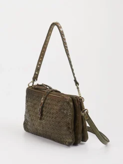 Alchimia – Schultertasche aus Kalbleder in Olivgrün