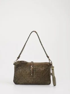 Alchimia – Schultertasche aus Kalbleder in Olivgrün