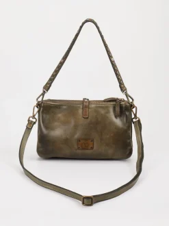 Alchimia – Schultertasche aus Kalbleder in Olivgrün