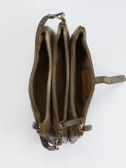 Alchimia – Schultertasche aus Kalbleder in Olivgrün
