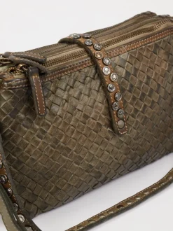 Alchimia – Schultertasche aus Kalbleder in Olivgrün