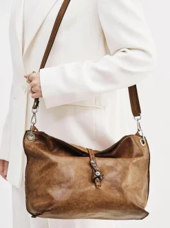 Alchimia – Schultertasche aus Kalbleder cognacbraun