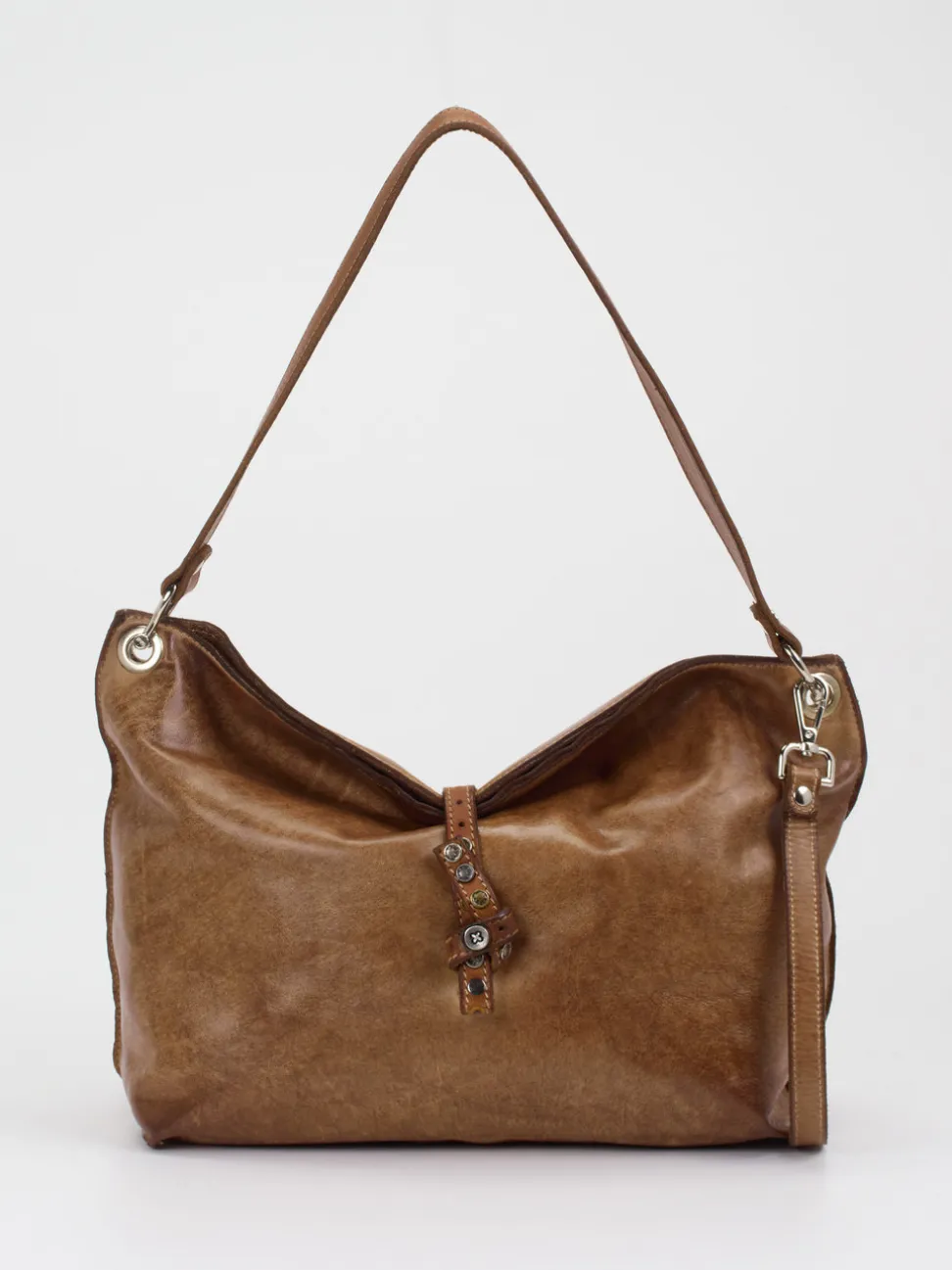 Alchimia – Schultertasche aus Kalbleder cognacbraun
