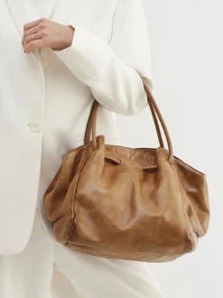 Alchimia – Shopper aus Kalbleder Cognacbraun