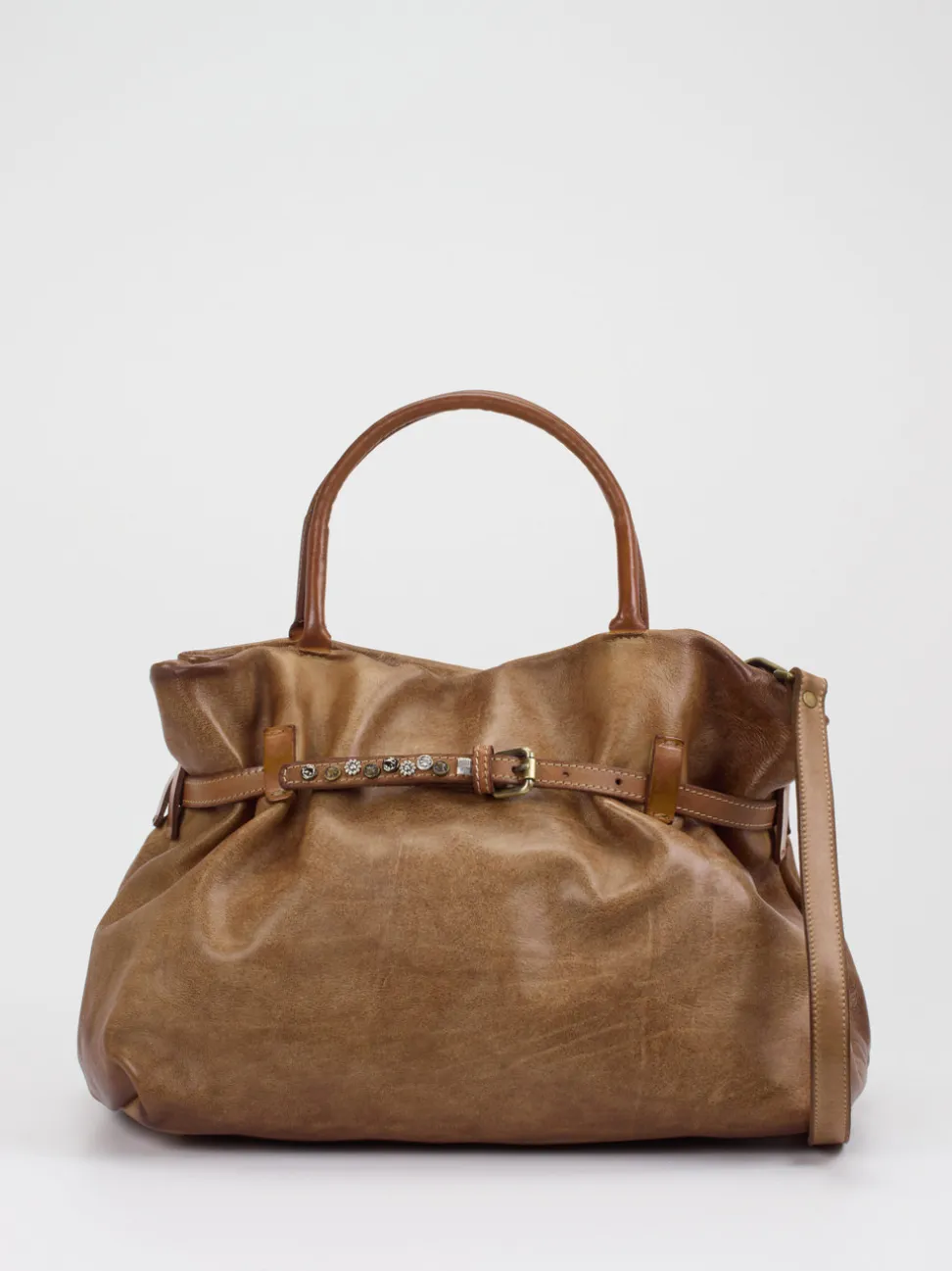 Alchimia – Shopper Bag aus Kalbleder Cognacbraun