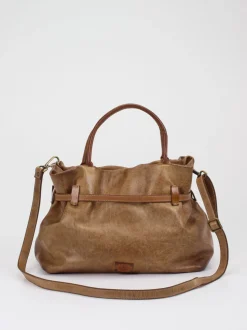 Alchimia – Shopper Bag aus Kalbleder Cognacbraun