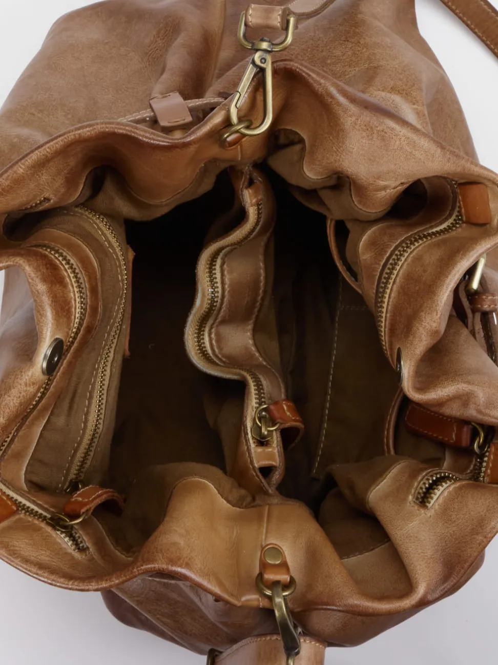 Alchimia – Shopper Bag aus Kalbleder Cognacbraun