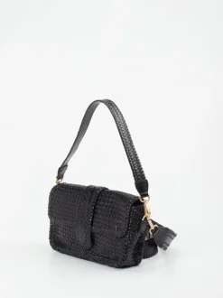 Allan K – Baguette-Tasche aus Flechtleder Schwarz