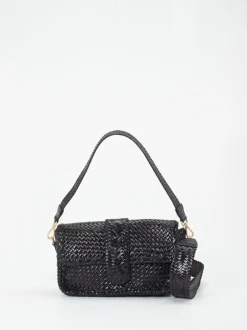 Allan K – Baguette-Tasche aus Flechtleder Schwarz