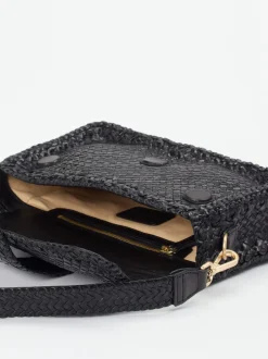 Allan K – Baguette-Tasche aus Flechtleder Schwarz