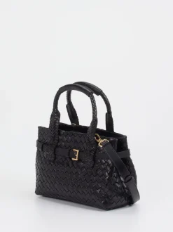 Allan K – Handtasche aus Flechtleder Schwarz