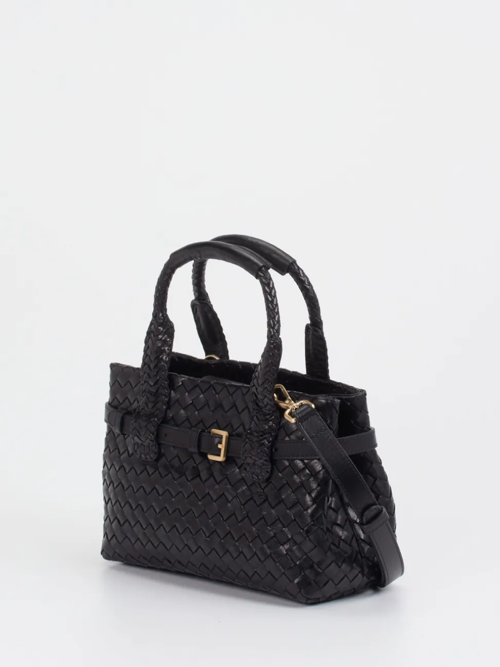 Allan K – Handtasche aus Flechtleder Schwarz