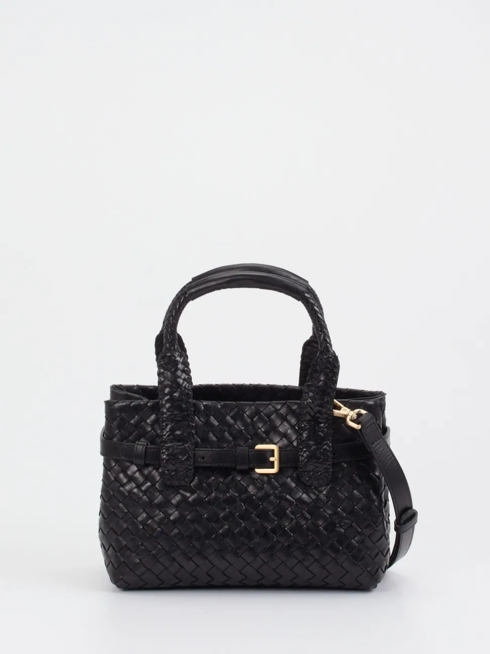 Allan K – Handtasche aus Flechtleder Schwarz