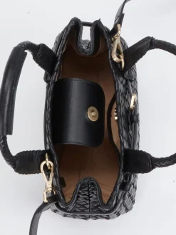 Allan K – Handtasche aus Flechtleder Schwarz