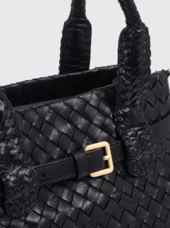 Allan K – Handtasche aus Flechtleder Schwarz