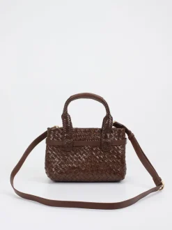 Allan K – Mini Tote Bag aus Flechtleder Dunkelbraun