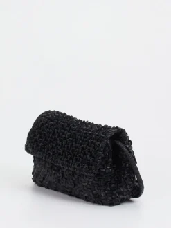 Allan K – Schultertasche aus Flechtleder schwarz