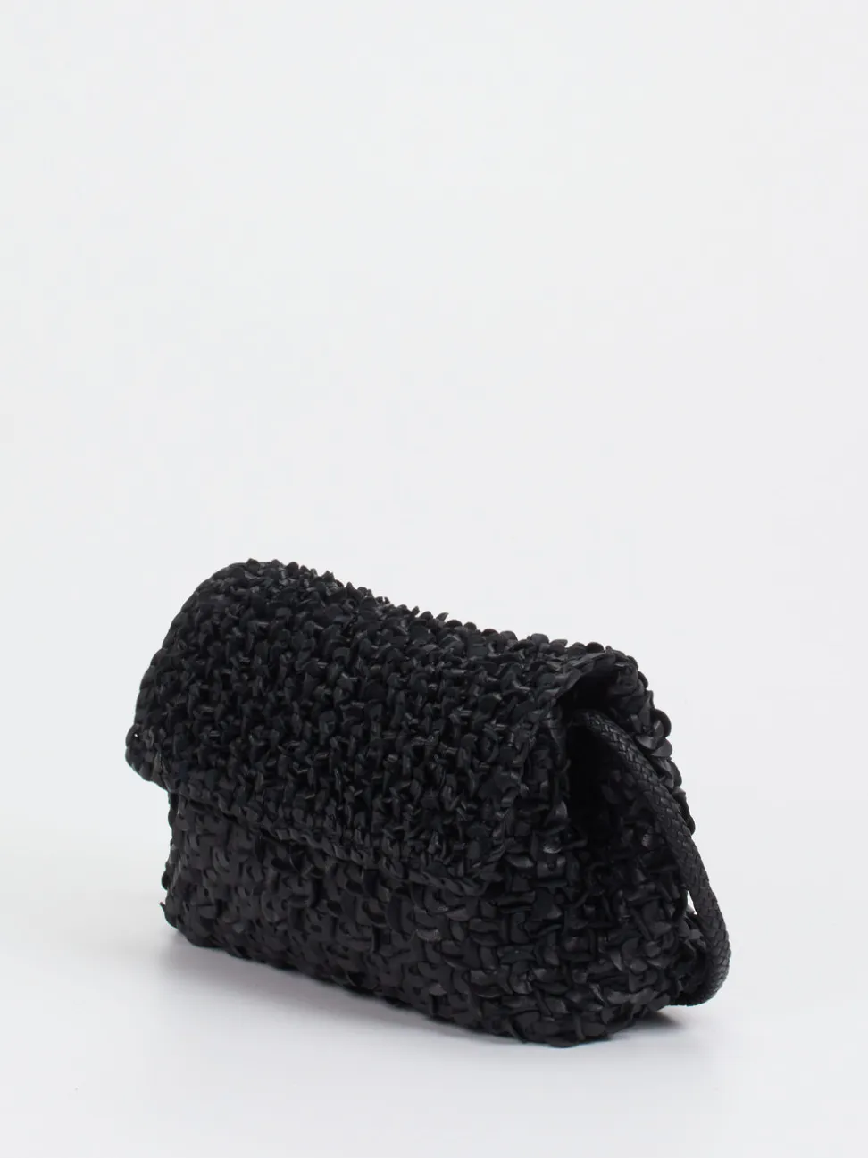 Allan K – Schultertasche aus Flechtleder schwarz