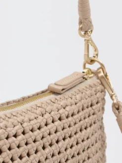 Allan K – Schultertasche aus Flechtleder Beige
