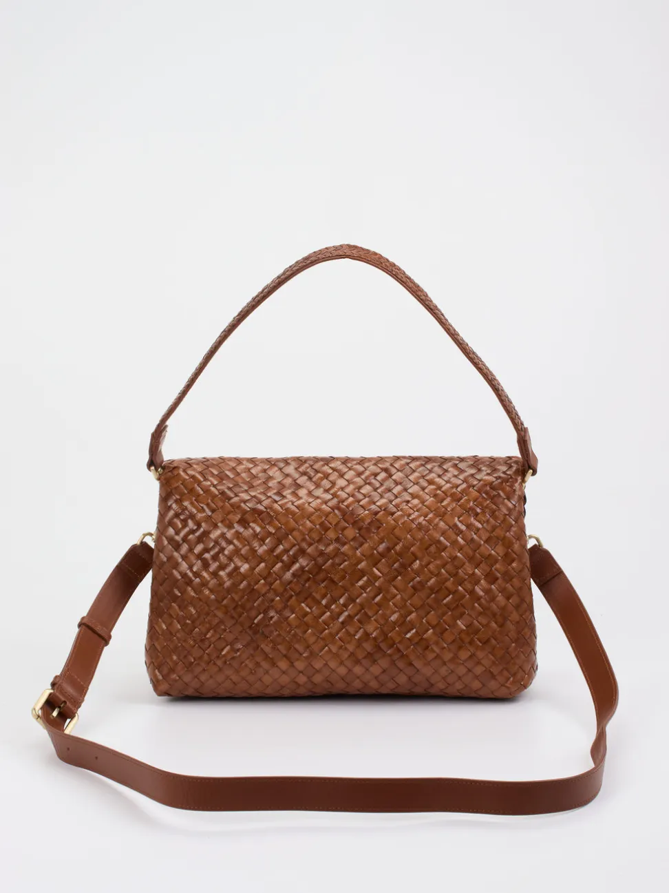 Allan K – Schultertasche aus Flechtleder Braun