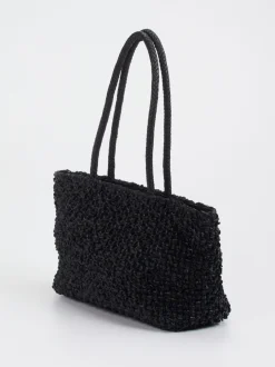Allan K – Shopper aus Flechtleder in Schwarz