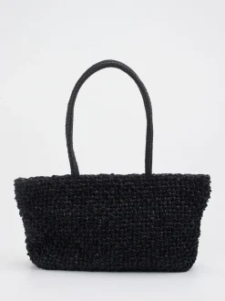 Allan K – Shopper aus Flechtleder in Schwarz