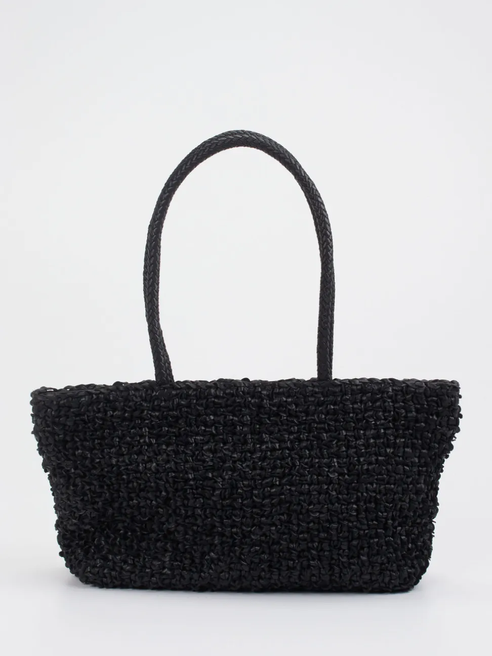 Allan K – Shopper aus Flechtleder in Schwarz