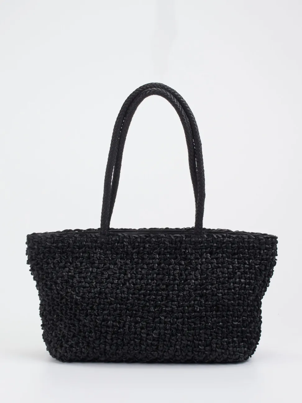 Allan K – Shopper aus Flechtleder in Schwarz