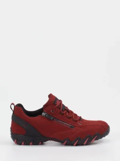 Allrounder – Outdoor-Sneaker aus Veloursleder Dunkelrot