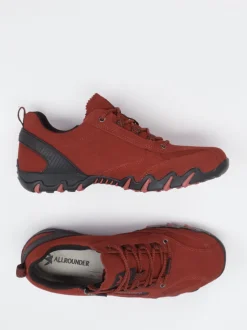 Allrounder – Outdoor-Sneaker aus Veloursleder Dunkelrot