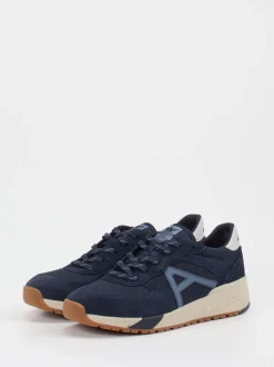 Allrounder – Retro-Sneaker aus Velours und Mesh Blau
