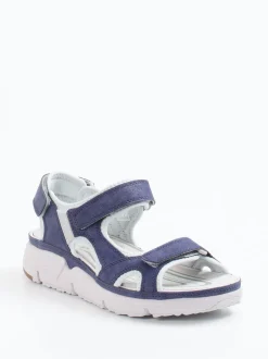 Allrounder – Trekking-Sandalen aus Veloursleder blau