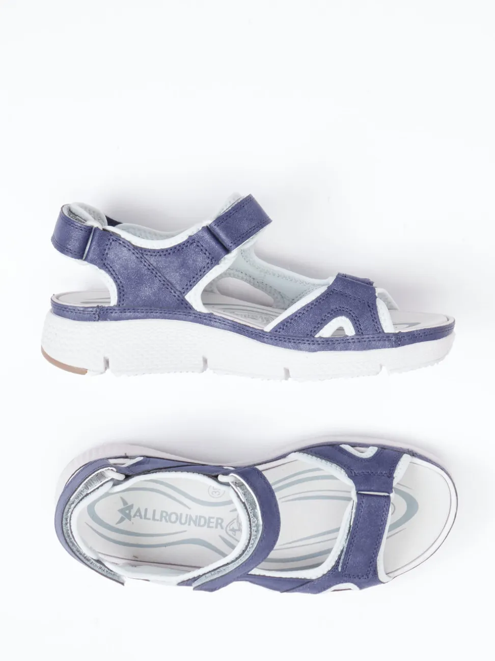 Allrounder – Trekking-Sandalen aus Veloursleder blau
