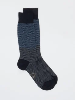 Alto Milano – Crew-Socken aus Baumwolle mit Rautenmuster
