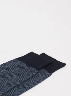 Alto Milano – Crew-Socken aus Baumwolle mit Rautenmuster