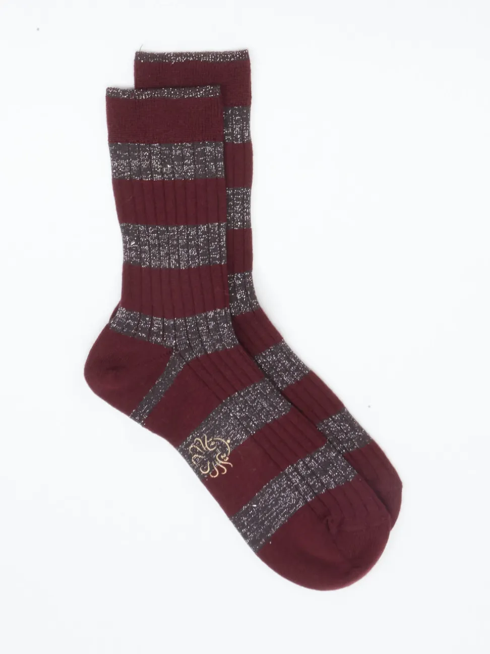 Alto Milano – Crew-Socken aus Wolle mit Glitzergarn