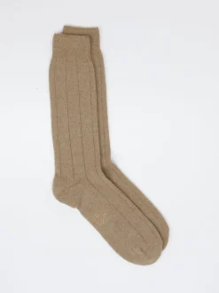 Alto Milano – Feinstricksocken aus Wolle beigebraun