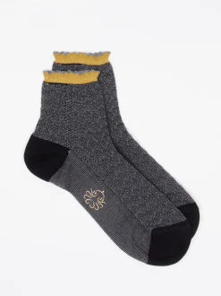 Alto Milano – Kurzsocken aus Baumwollmix mit Wellenkante