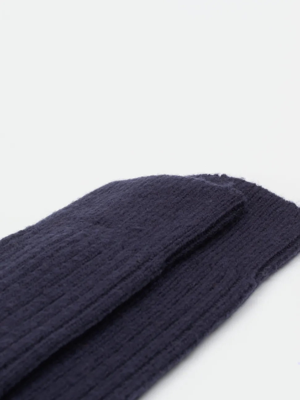 Alto Milano – Rippstricksocken aus Wolle Dunkelblau