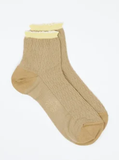Alto Milano – Sneakersocke aus Baumwollmix beige