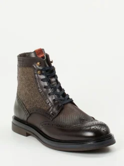 Ambitious – Brogue Boots aus Kalbleder und Tweed