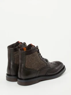 Ambitious – Brogue Boots aus Kalbleder und Tweed