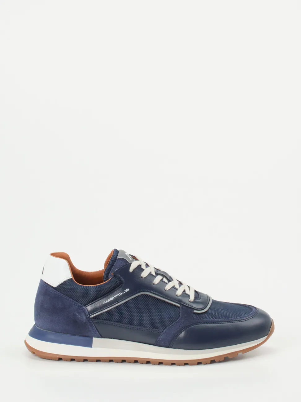 Ambitious – Retro-Sneaker aus Leder-Mesh-Mix marineblau