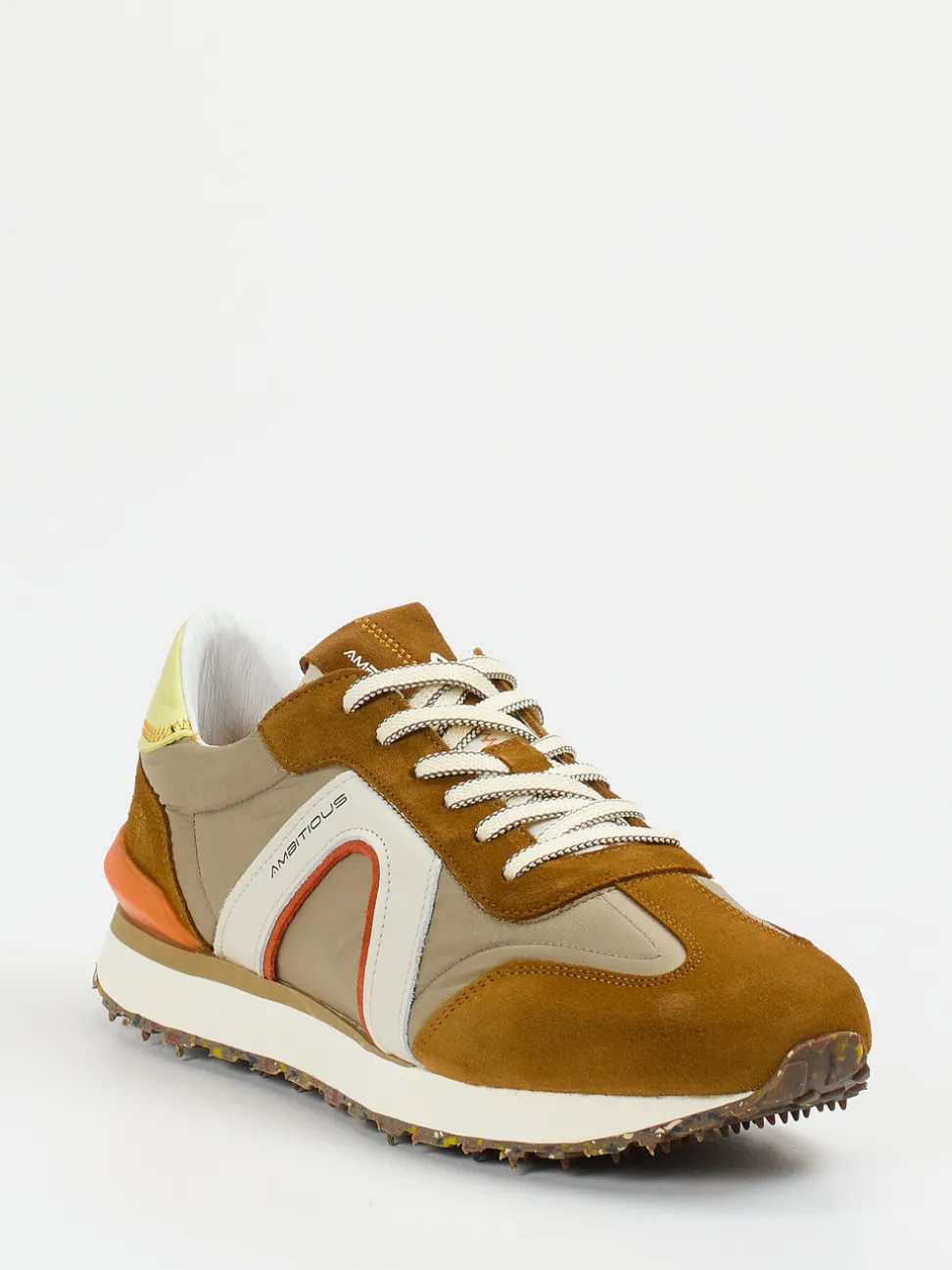 Ambitious – Retro-Sneaker aus Veloursleder cognac