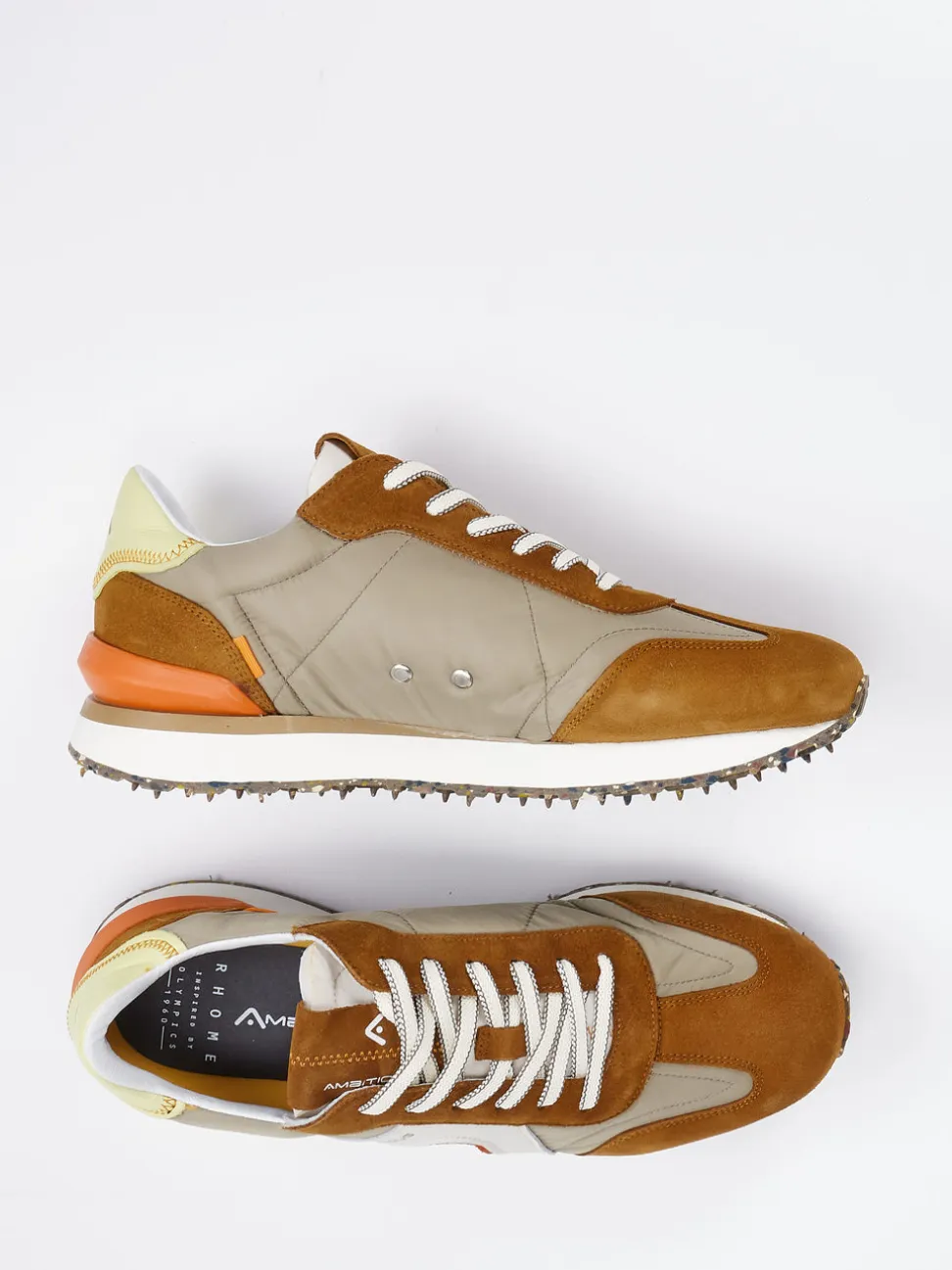 Ambitious – Retro-Sneaker aus Veloursleder cognac
